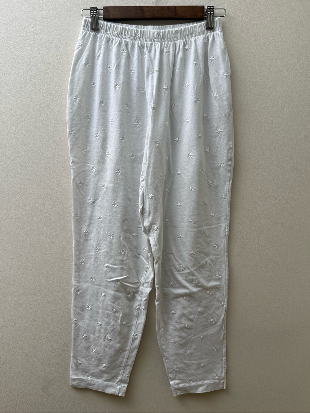 Jones New York White Cotton Sport Elastic-Waist Pants